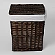 Купить Корзина для белья WasserKRAFT Isar WB-130-L с крышкой Темно-коричневая в магазине сантехники Santeh-Crystal.ru