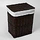 Купить Корзина для белья WasserKRAFT Isar WB-130-L с крышкой Темно-коричневая в магазине сантехники Santeh-Crystal.ru