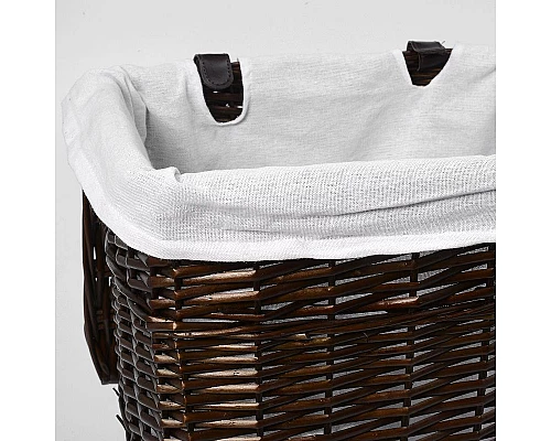 Купить Корзина для белья WasserKRAFT Isar WB-130-L с крышкой Темно-коричневая в магазине сантехники Santeh-Crystal.ru