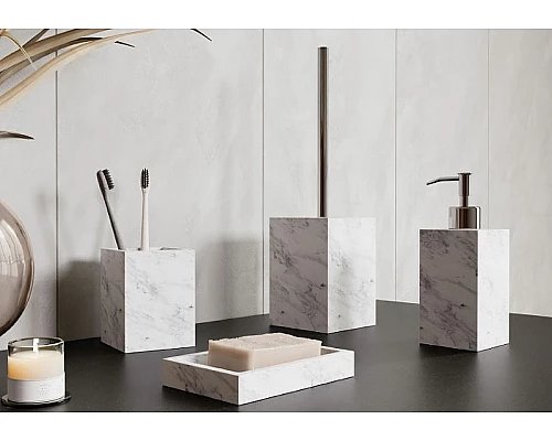 Приобрести Стакан для зубных щеток WasserKRAFT Kammel K-9128 Белый мрамор в магазине сантехники Santeh-Crystal.ru