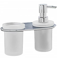 Дозатор для жидкого мыла WasserKRAFT Kammel K-8389 со стаканом для зубных щеток Хром