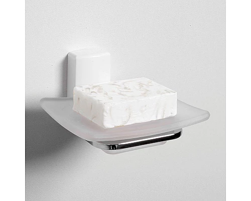 Заказать Мыльница WasserKRAFT Leine K-5029W Хром Белая в магазине сантехники Santeh-Crystal.ru