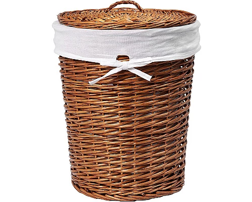 Приобрести Корзина для белья WasserKRAFT Leine WB-350-L с крышкой Светло-коричневая в магазине сантехники Santeh-Crystal.ru