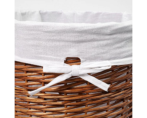 Приобрести Корзина для белья WasserKRAFT Leine WB-350-L с крышкой Светло-коричневая в магазине сантехники Santeh-Crystal.ru