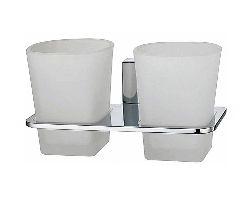 Купить Стакан для зубных щеток WasserKRAFT Leine K-5028D двойной Хром в магазине сантехники Santeh-Crystal.ru