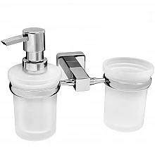Дозатор для жидкого мыла WasserKRAFT Lippe K-6589 со стаканом для зубных щеток Хром