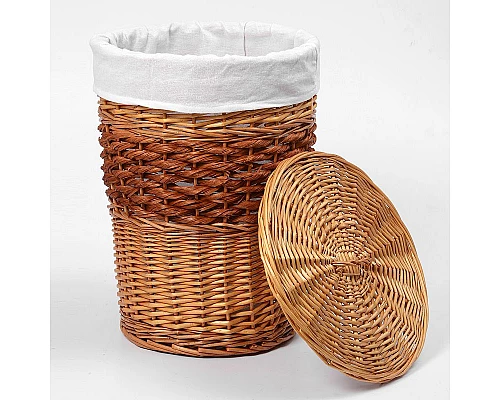 Приобрести Корзина для белья WasserKRAFT Main WB-410-L с крышкой Светло-коричневая в магазине сантехники Santeh-Crystal.ru