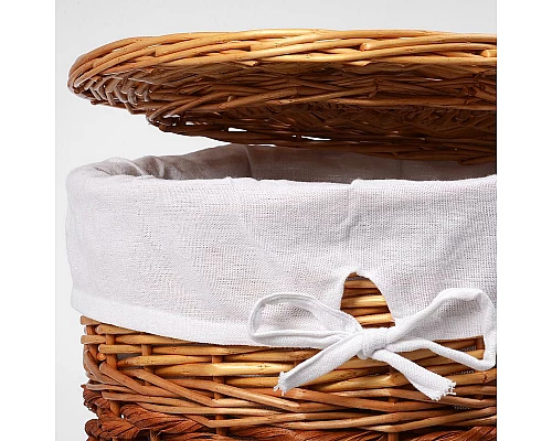 Приобрести Корзина для белья WasserKRAFT Main WB-410-L с крышкой Светло-коричневая в магазине сантехники Santeh-Crystal.ru