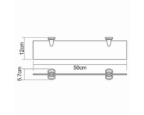 Купить Стеклянная полка WasserKRAFT Oder K-3024 Хром в магазине сантехники Santeh-Crystal.ru