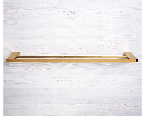 Приобрести Полотенцедержатель WasserKRAFT Sauer K-7940 двойной Золото в магазине сантехники Santeh-Crystal.ru