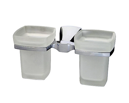 Заказать Стакан для зубных щеток WasserKRAFT Wern K-2528D двойной Хром в магазине сантехники Santeh-Crystal.ru