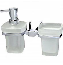 Дозатор для жидкого мыла WasserKRAFT Wern K-2589 со стаканом для зубных щеток Хром