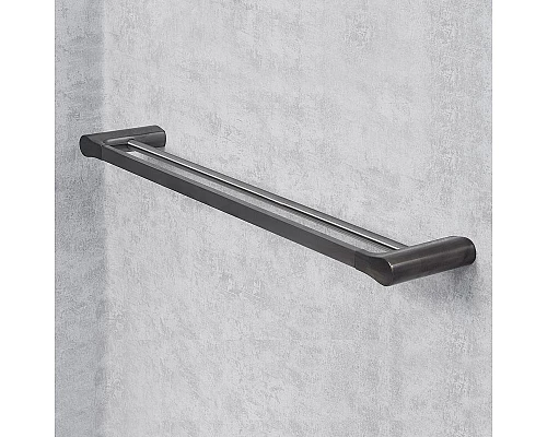 Приобрести Полотенцедержатель WasserKRAFT Wiese K-8940 двойной Оружейная сталь в магазине сантехники Santeh-Crystal.ru