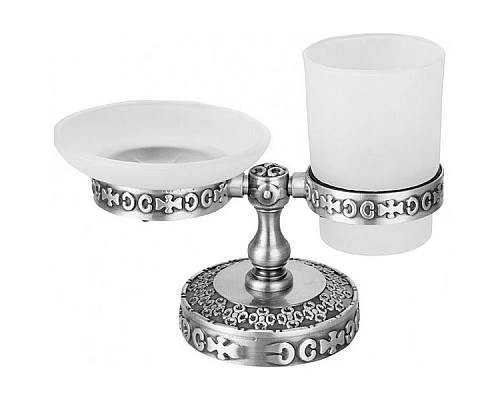 Приобрести Держатель мыльницы и подстаканник ZorG SL AZR 22 SL Серебро в магазине сантехники Santeh-Crystal.ru