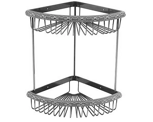 Купить Угловая полка двойная ZorG SL AZR U-4 SL Серебро в магазине сантехники Santeh-Crystal.ru