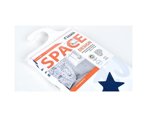 Приобрести Шторка для ванны Fixsen Design Space FX-2508 180х200 Белая с узорами в магазине сантехники Santeh-Crystal.ru