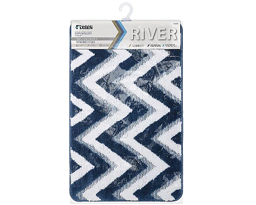 Заказать Коврик для ванной комнаты Fixsen River 800х500 FX-5004M Темно-синий в магазине сантехники Santeh-Crystal.ru