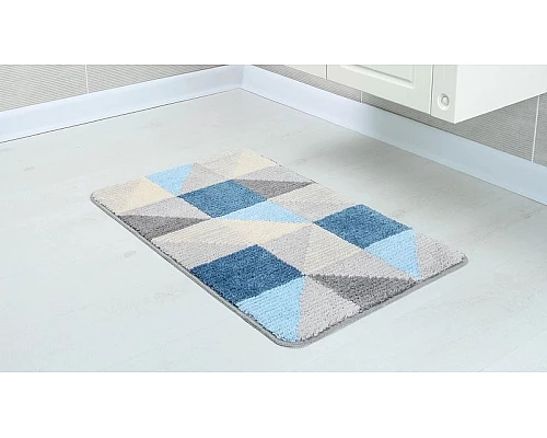 Приобрести Коврик для ванной комнаты Fixsen Visa 80х50 FX-5005X Серый Голубой в магазине сантехники Santeh-Crystal.ru