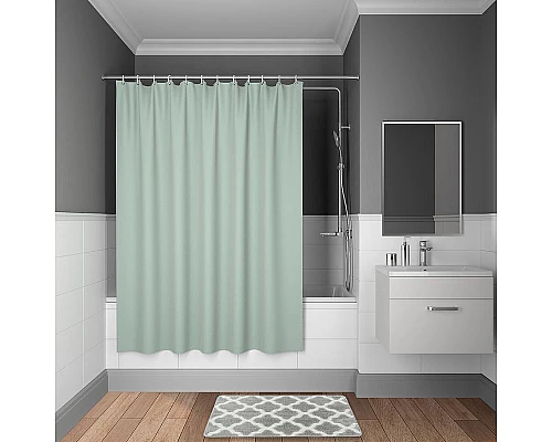 Купить Штора для ванны Iddis Basic 180х200 B71P218i11 Зеленая в магазине сантехники Santeh-Crystal.ru