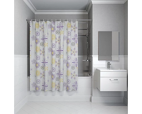 Приобрести Штора для ванны Iddis Promo P03PV11i11 1800x1800 Сиреневый в магазине сантехники Santeh-Crystal.ru