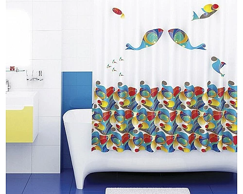 Приобрести Штора для ванны WasserKRAFT Berkel 180х200 SC-68101 Море в магазине сантехники Santeh-Crystal.ru