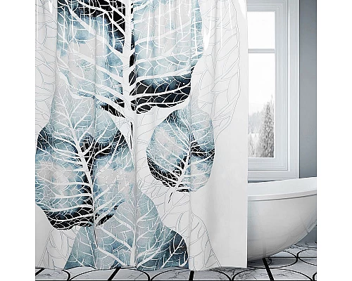 Заказать Штора для ванны WasserKRAFT Glan 180х200 SC-51101 Листья в магазине сантехники Santeh-Crystal.ru
