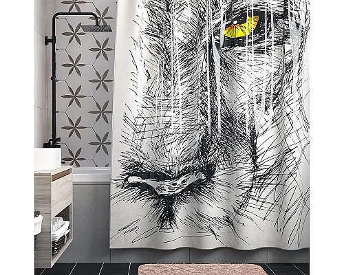 Приобрести Штора для ванны WasserKRAFT Isar 180х200 SC-73101 Животный в магазине сантехники Santeh-Crystal.ru
