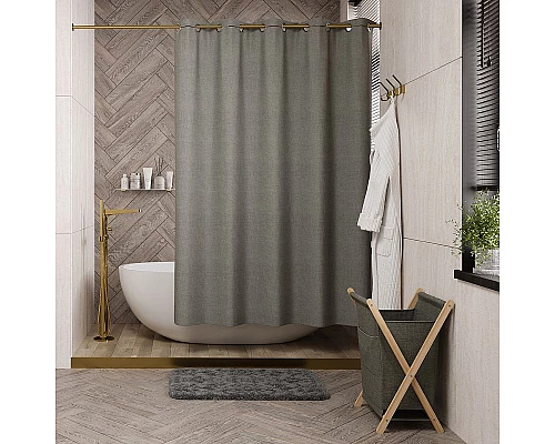 Приобрести Штора для ванны WasserKRAFT Isen 200х200 SC-40202 Серая в магазине сантехники Santeh-Crystal.ru