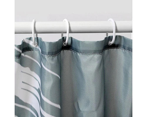 Купить Штора для ванны WasserKRAFT Lopau 180х200 SC-60101 Зеленая в магазине сантехники Santeh-Crystal.ru