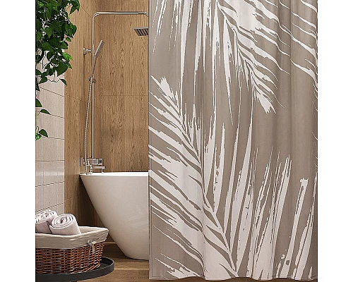 Приобрести Штора для ванны WasserKRAFT Lopau 180х200 SC-60201 Бежевая в магазине сантехники Santeh-Crystal.ru