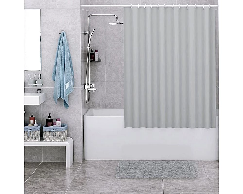 Купить Штора для ванны WasserKRAFT Oder 240х200 SC-30503 Серая в магазине сантехники Santeh-Crystal.ru