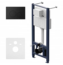 Инсталляция AM.PM Pro I012704.9038 для подвесного унитаза с Черной матовой клавишей смыва