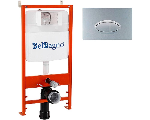 Инсталляция BelBagno BB026/BB050CR.MAT с клавишей смыва Хром матовый