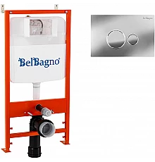 Инсталляция BelBagno BB026/BB081CR с клавишей смыва Хром глянцевый