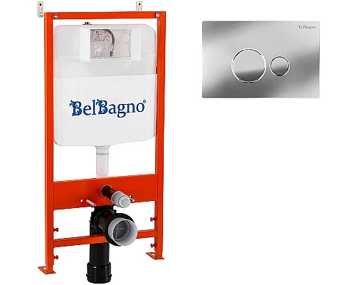 Инсталляция BelBagno BB026/BB081CR с клавишей смыва Хром глянцевый