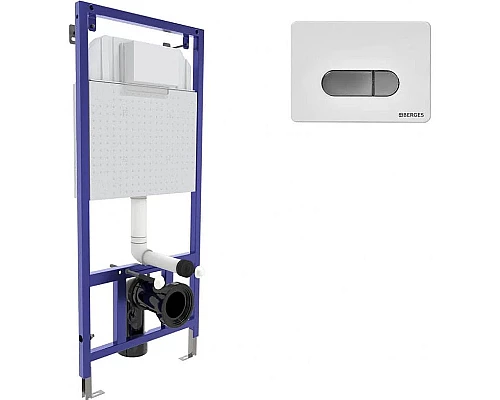 Заказать Инсталляция Berges Novum 040237 для унитаза с клавишей смыва Белый Хром в магазине сантехники Santeh-Crystal.ru