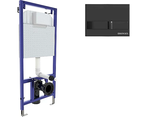 Купить Инсталляция Berges Novum L6 040216 для унитаза с Черной глянцевой клавишей смыва в магазине сантехники Santeh-Crystal.ru