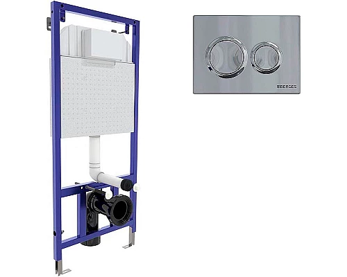 Приобрести Инсталляция Berges Novum L3 040263 для унитаза с клавишей смыва Хром глянцевый в магазине сантехники Santeh-Crystal.ru