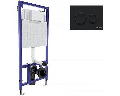 Купить Инсталляция Berges Novum 525 040265 для унитаза с Черной Soft Touch клавишей смыва в магазине сантехники Santeh-Crystal.ru