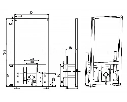 Заказать Инсталляция Creavit GBM500.00 для биде Черная в магазине сантехники Santeh-Crystal.ru