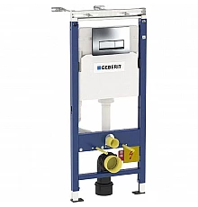 Инсталляция Geberit Duofix Plattenbau Delta UP100 458.125.21.1 для унитаза с клавишей смыва Хром