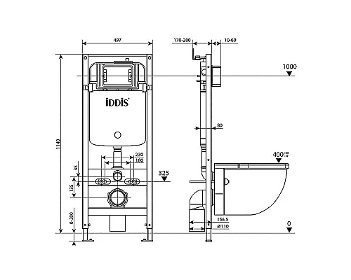 Купить Инсталляция Iddis Optima Home OPH0000i32K для унитаза с Белой клавишей смыва в магазине сантехники Santeh-Crystal.ru