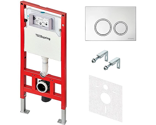 Приобрести Инсталляция Tece Spring S955101 для унитаза с клавишей смыва Хром глянцевый в магазине сантехники Santeh-Crystal.ru