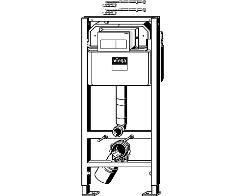 Приобрести Инсталляция Viega Prevista Dry 792 824 для подвесных унитазов с бачком, с клавишей смыва Хром в магазине сантехники Santeh-Crystal.ru