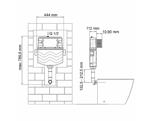 Заказать Смывной бачок WasserKRAFT Aller 10TLT.031.ME.CH01 для унитаза с клавишей смыва Хром в магазине сантехники Santeh-Crystal.ru