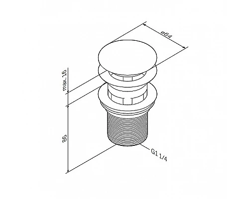 Купить Донный клапан AM.PM F0700164 click-clack Хром в магазине сантехники Santeh-Crystal.ru