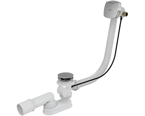 Купить Слив-перелив Alcaplast A564KM1 полуавтомат Белый Хром в магазине сантехники Santeh-Crystal.ru