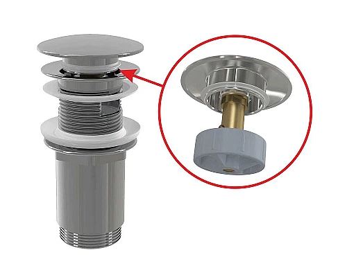 Приобрести Донный клапан Alcaplast A392C click-clack Хром в магазине сантехники Santeh-Crystal.ru