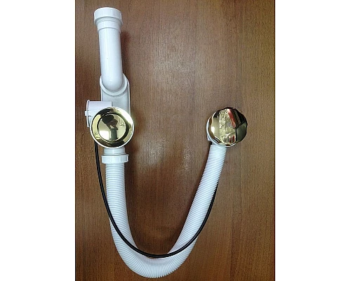 Заказать Слив-перелив Alcaplast A55GOLD-RU-01 полуавтомат Золото в магазине сантехники Santeh-Crystal.ru