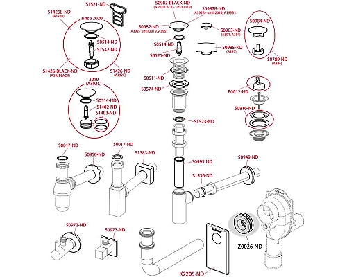 Заказать Донный клапан Alcaplast A392-G-B click-clack Золото матовое в магазине сантехники Santeh-Crystal.ru
